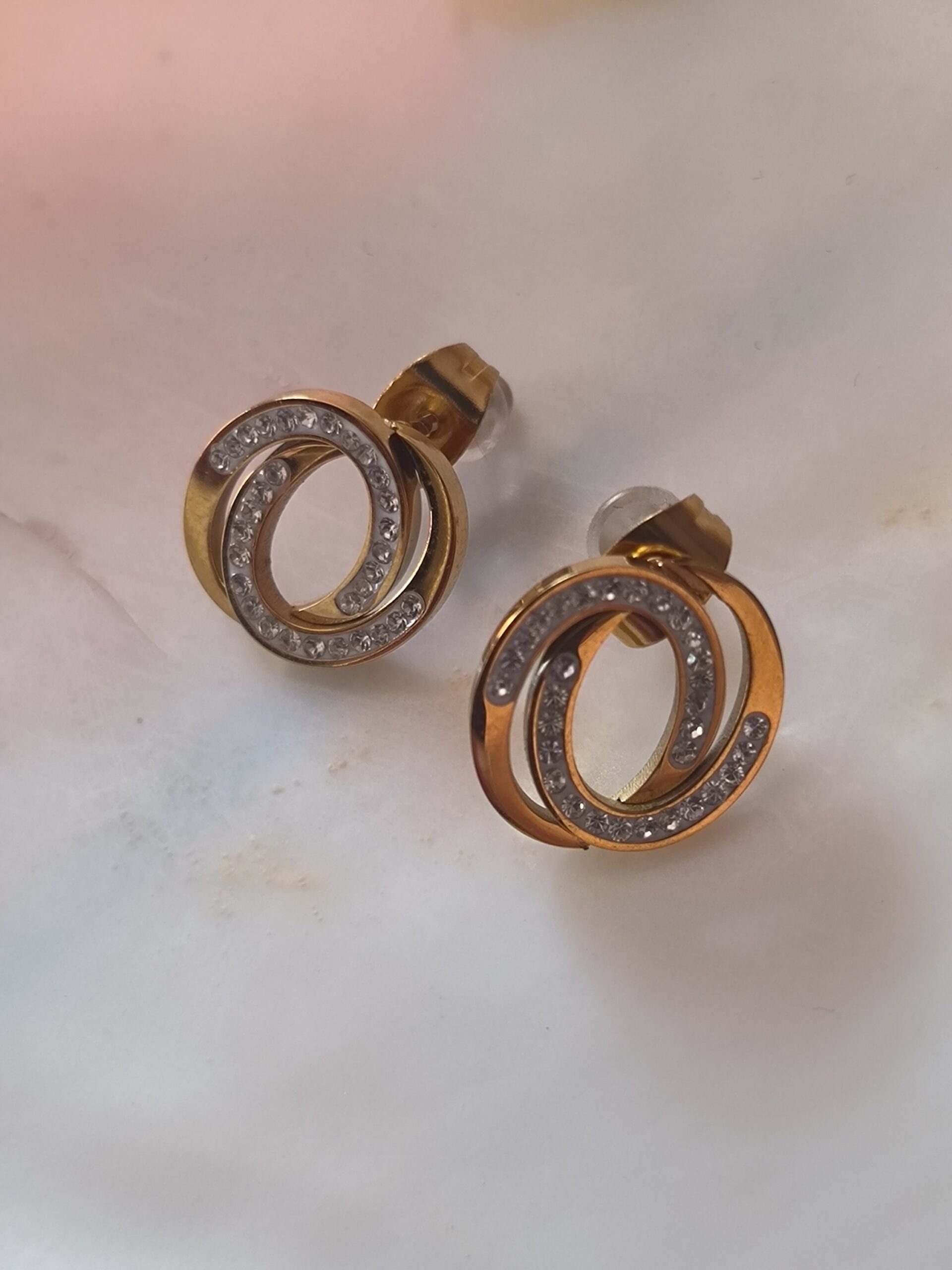 Boucle d'oreille double ovale