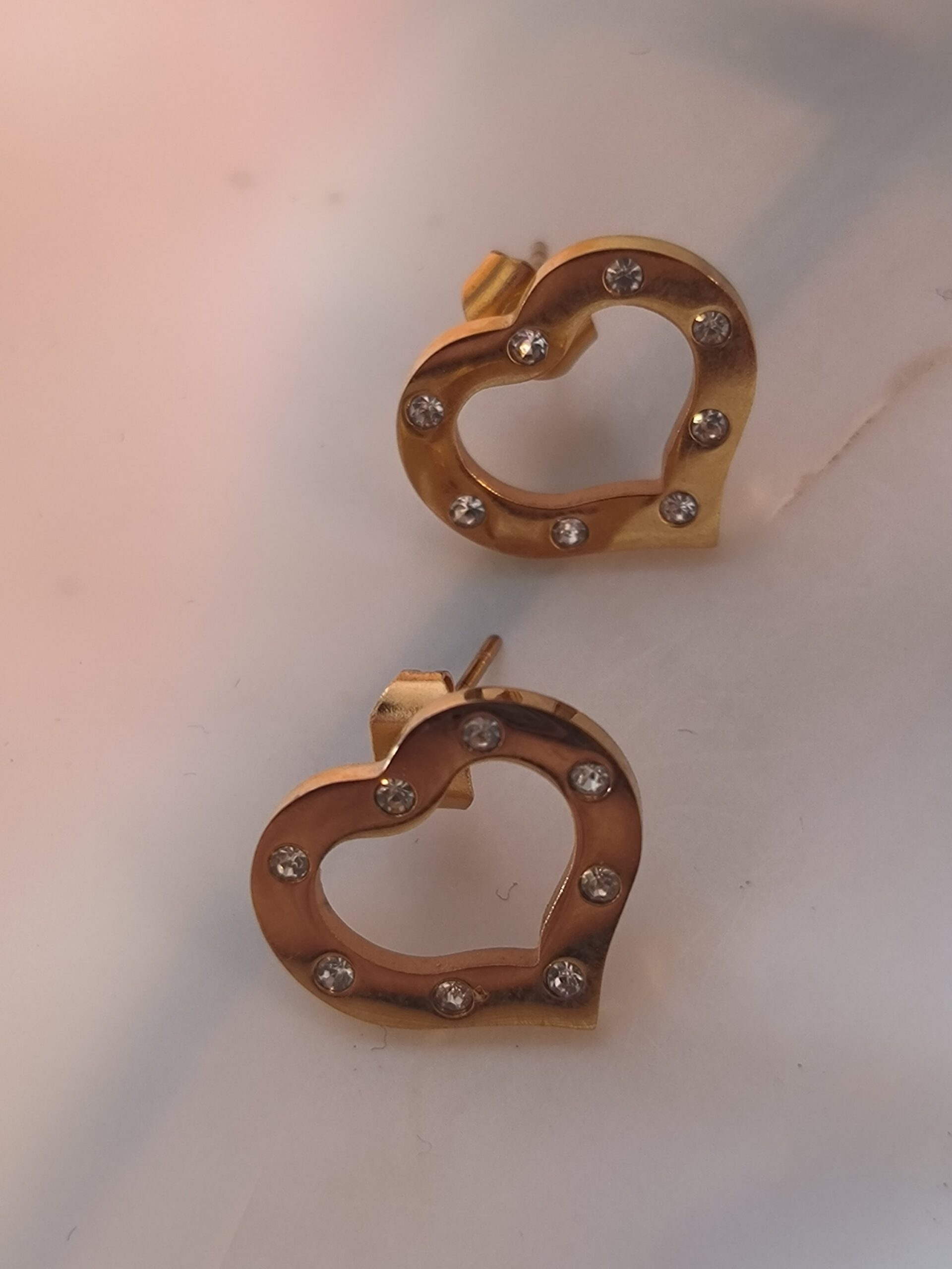 Boucle d'oreille coeur petit diams