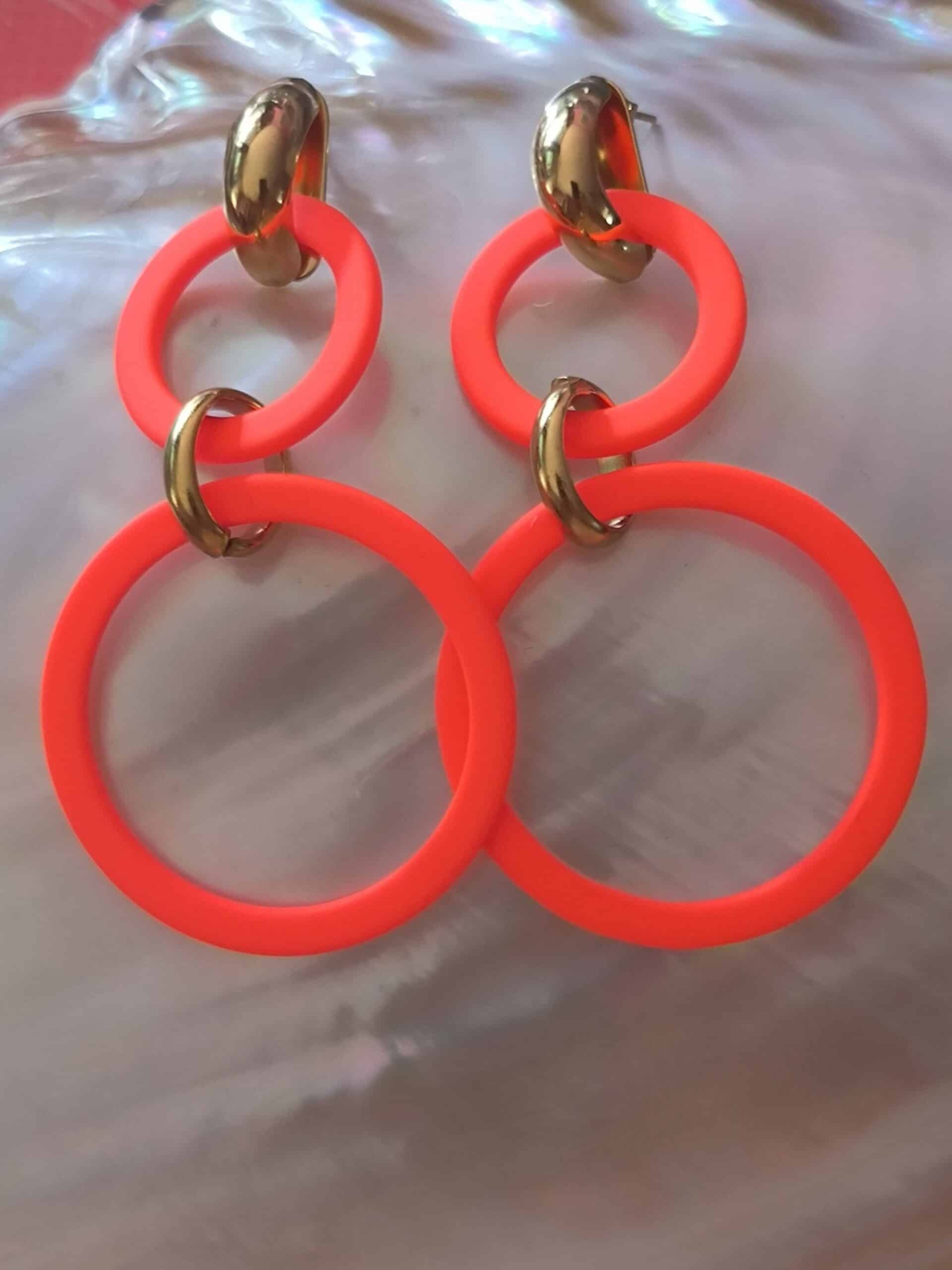Boucle d'oreille fluo Orange