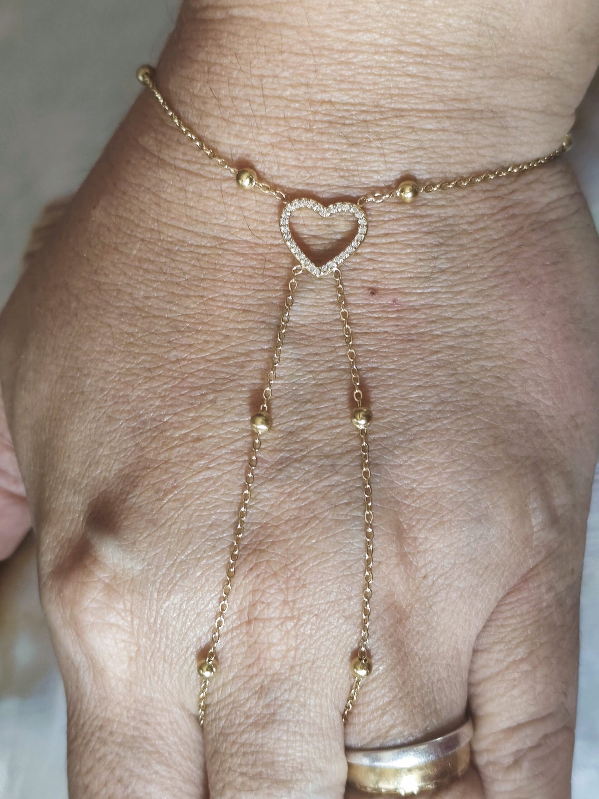 Bracelet chaîne coeur diams