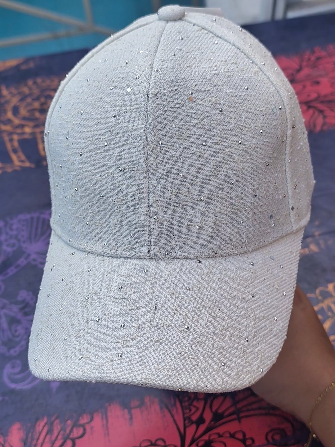 Casquette toile brillant