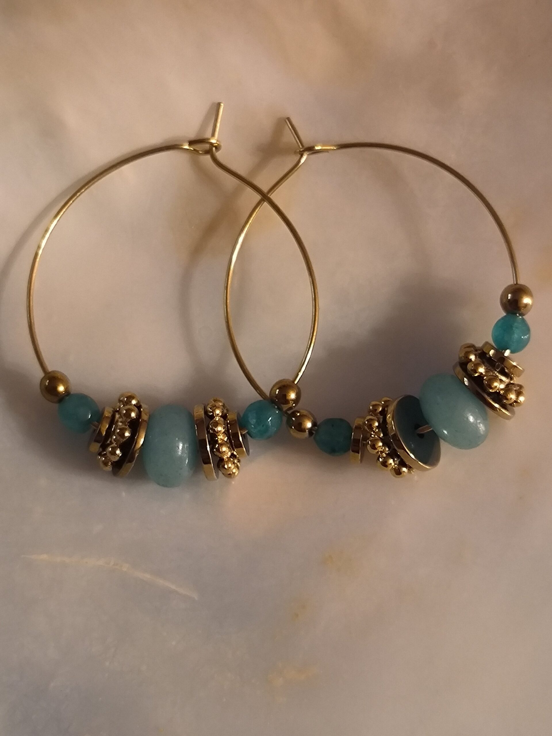 Créole perle turquoise